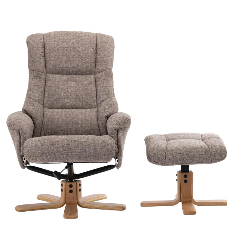 Harriet Bee Whiling Cairo Swivel Recliner Chair & Footstool in Lisbon